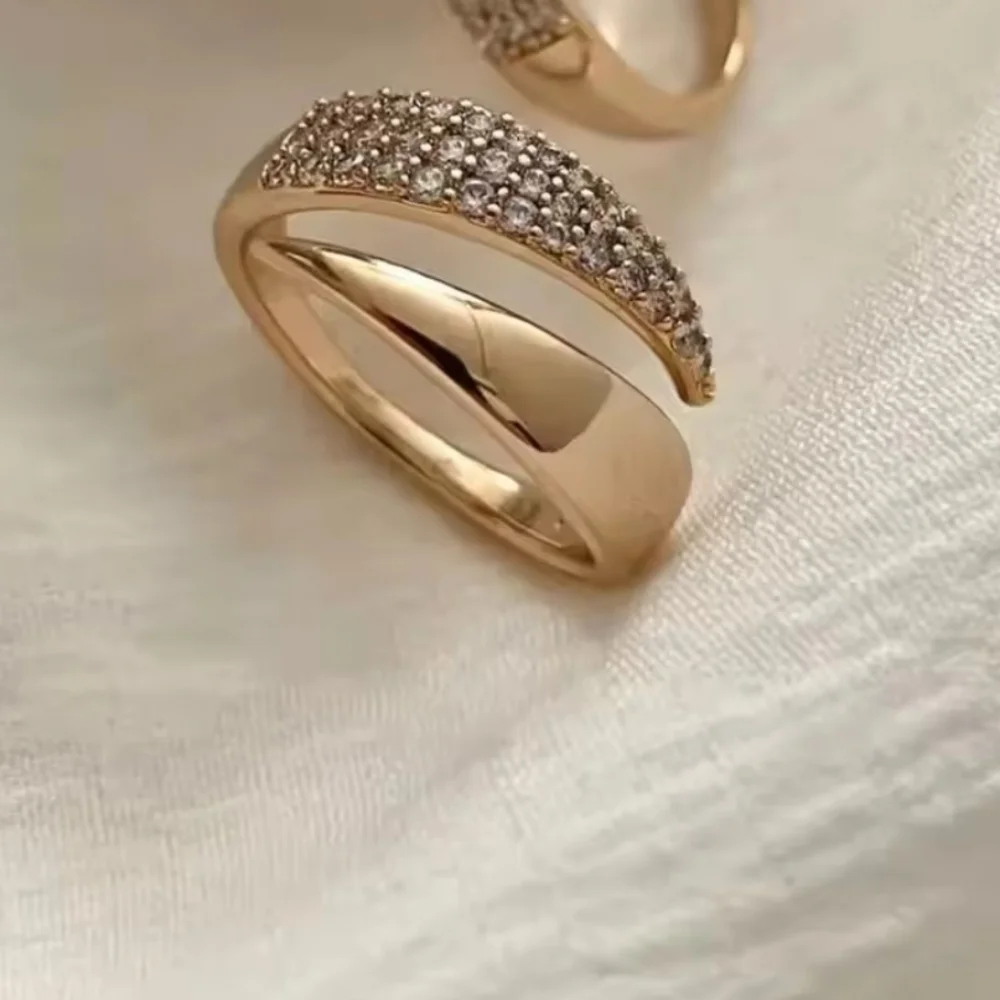 18k Gold Plated Elegant And Natural Stone Ring New One Size